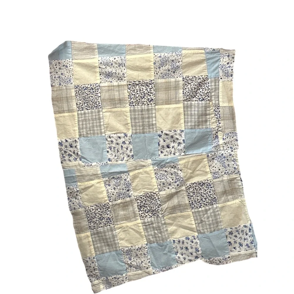 Vintage Patchwork Quilt Top Cottagecore Farmhouse Shabby Chic Country Living